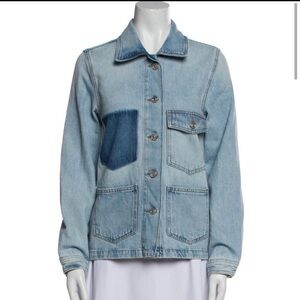 Frame Denim Women's Light Blue Patchwork Jean Jacket